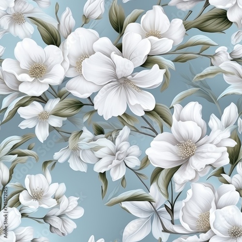 Delicate pastel flowers seamless pattern ideal for backgrounds and fabric prints