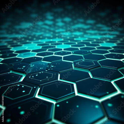 Material science abstract hexagonal background with geometric patterns and colors