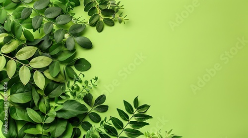 eco friendly background green leaves decorated with copy space