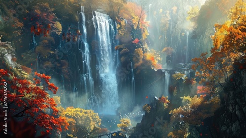Autumn Colors of waterfalls in deep forest © buraratn