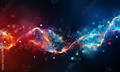 abstract DNA background with lights © Kanokwan