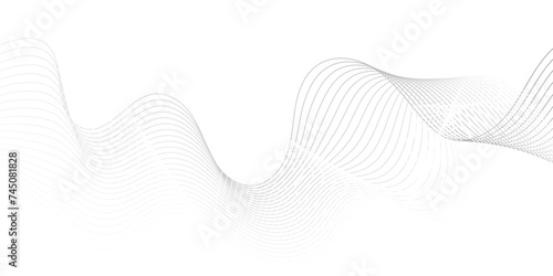 Abstract grey wavy lines Digital frequency track equalizer background. Curved wave smooth stripe seamless pattern. Wave lines created using blend tool. graphic design template banner business wave.