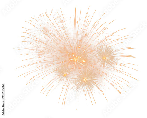 festive fireworks on an isolated transparent background. Fireworks png, salute, explosion png