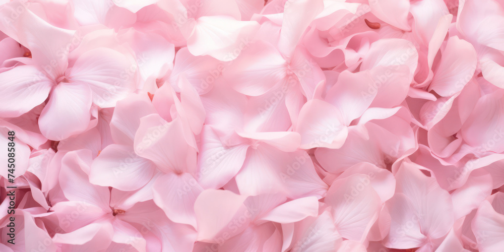 Delicate Floral Love: Pink Petal Blossoms on a Soft White Background