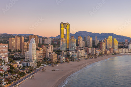 Benidorm, Spain -January 8 2024 "Beautiful coast of south spain during the sunrise"