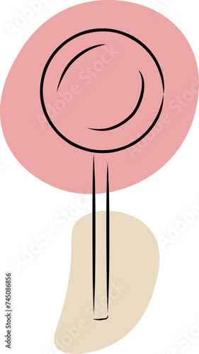 Lollipop, hand drawn sketch, vector. Hand drawn and colored spots.
