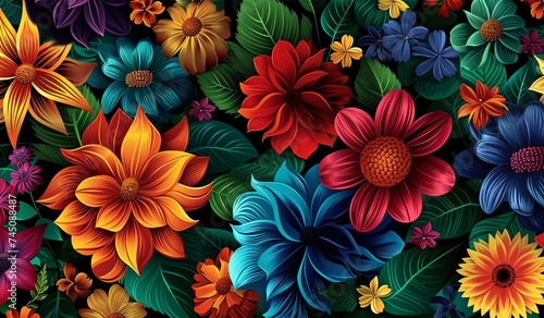 Flower Power A Vibrant Bouquet of Colorful Blossoms Generative AI