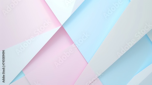 Abstract geometric background of pink and blue paper sheets. 3D render