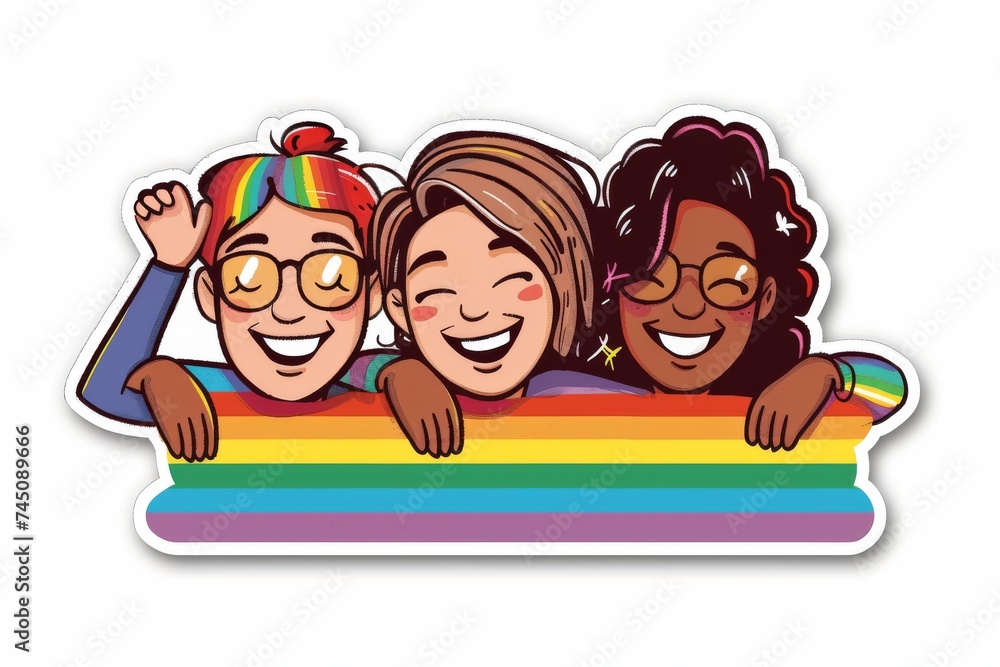 LGBTQ Pride vector image manipulation. Rainbow diversity transformation ...