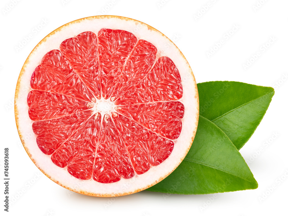 Isolated grapefruit with leaf Isolated grapefruit with leaf