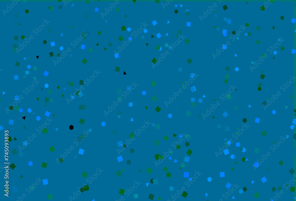 Light Blue, Green vector backdrop with lines, circles, rhombus. Light Blue, Green vector backdrop with lines, circles, rhombus.