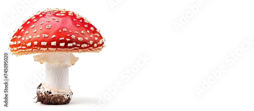 A detailed close-up of an inedible mushroom, showcasing its unique texture and shape, set against a plain white background for clarity and focus.
