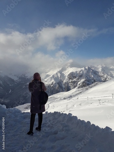 person in the mountains