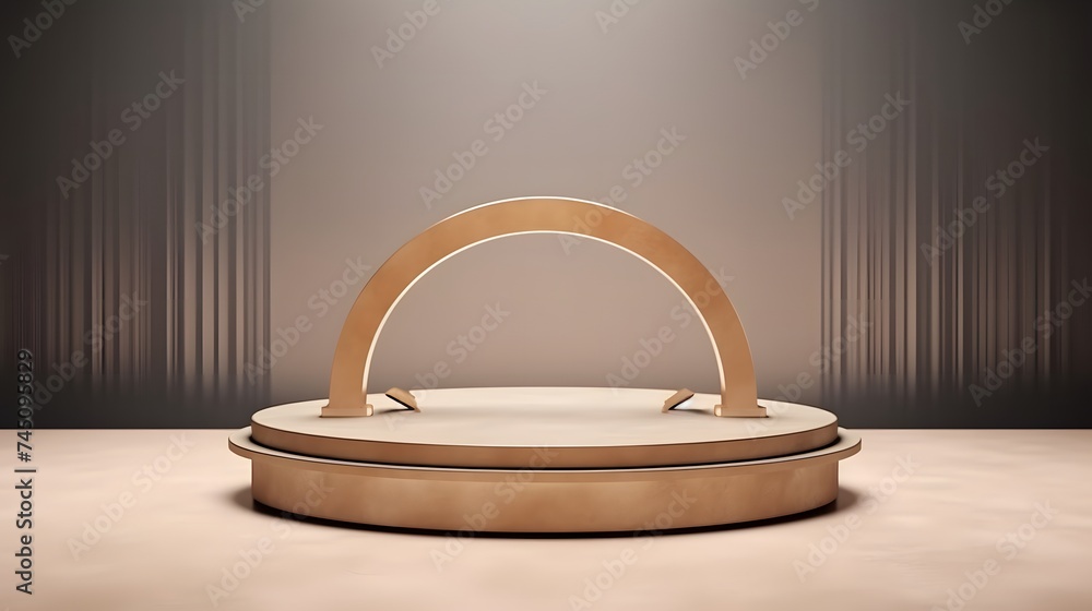 Centered podium in minimalist setup. Centered podium in minimalist setup.