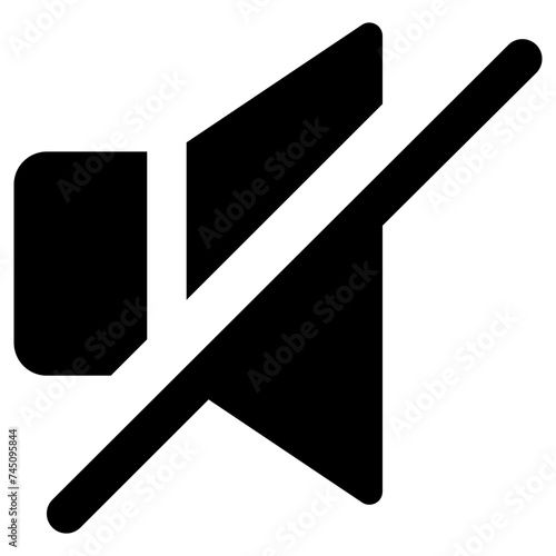 mute icon, simple vector design photo