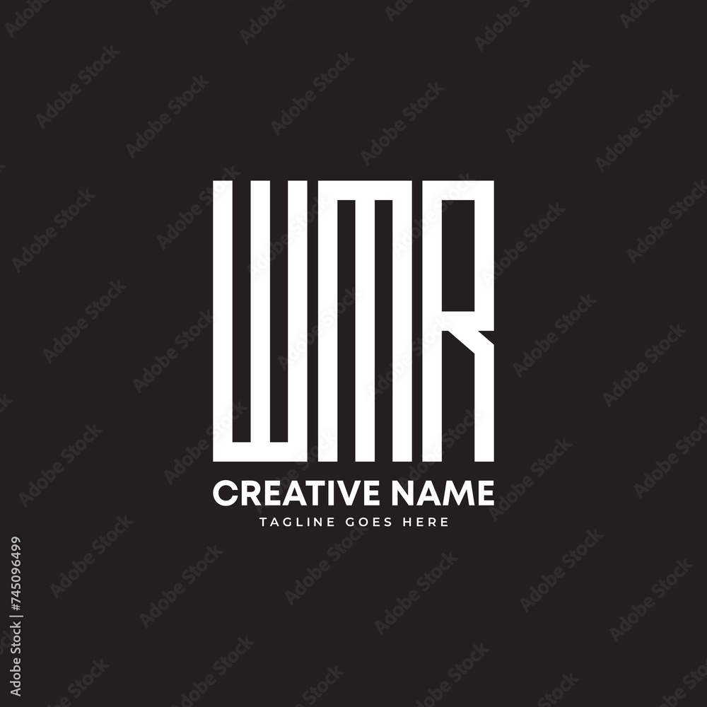Creative line art Letter WMR logo design Creative line art Letter WMR logo design