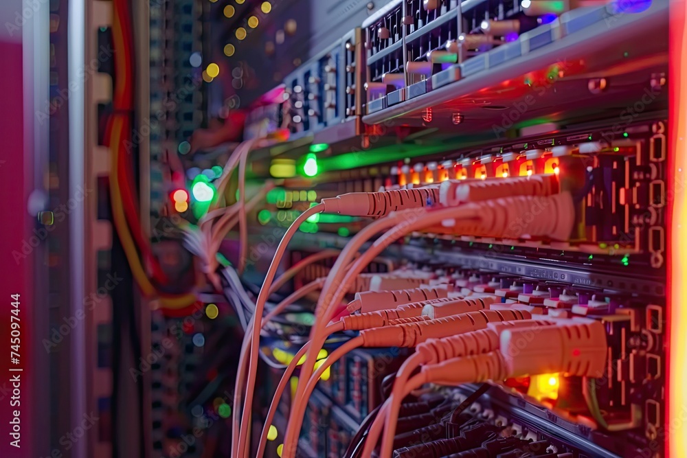 Lan Fiber Optic cable connects to the server Lan Fiber Optic cable connects to the server