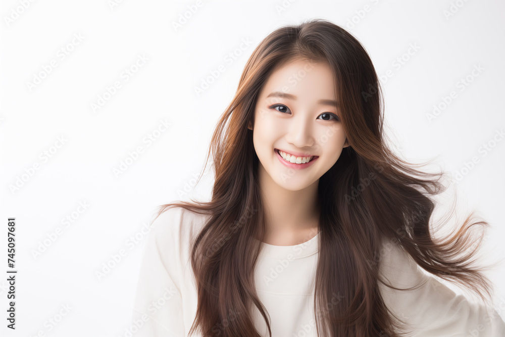 Teen pretty Japanese girl over isolated white background Teen pretty Japanese girl over isolated white background