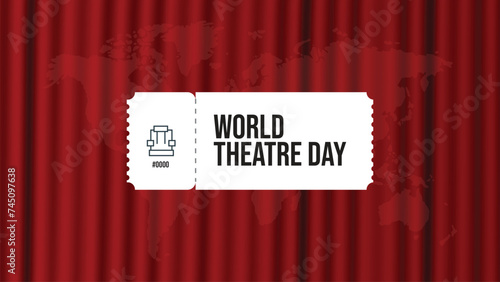 World Theatre Day vector, Celebrating Theater for Web Banner or Landing Page Templates, social media design.