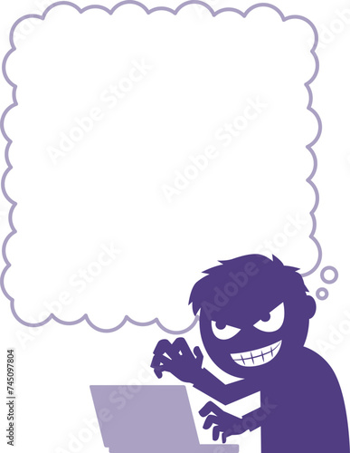 パソコンで悪知恵を働かせる男性