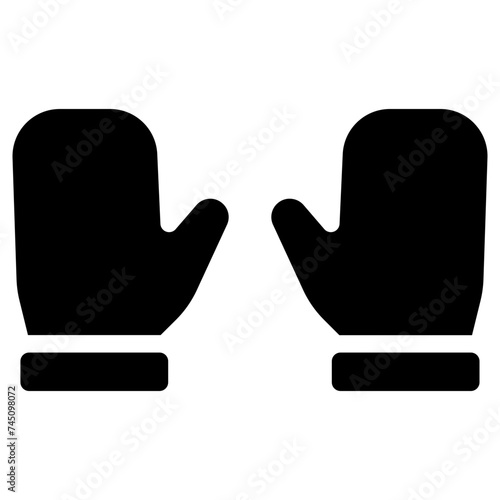 oven mitts icon, simple vector design photo