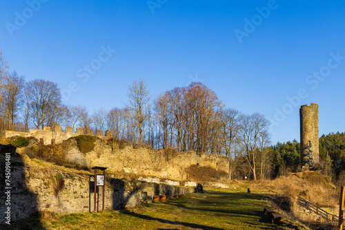Lower and Upper Castles ruins, Podhradi near As, Western Bohemia, Czech Republic photo