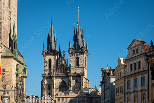  The Church of Our Lady before Týn in Prague old town.