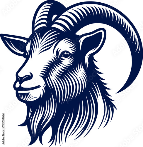 goat head Vector - vector illustration, emblem design , isolated on white background