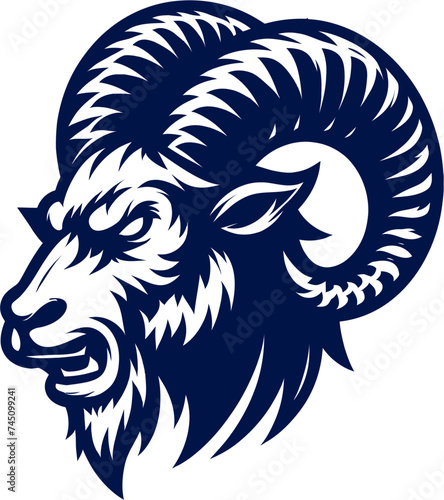 goat head Vector - vector illustration, emblem design , isolated on white background