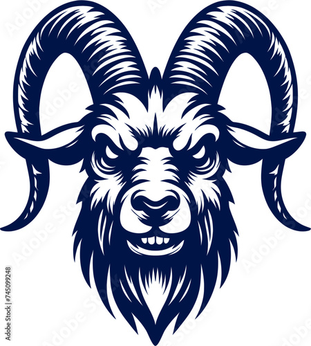 goat head Vector - vector illustration, emblem design , isolated on white background