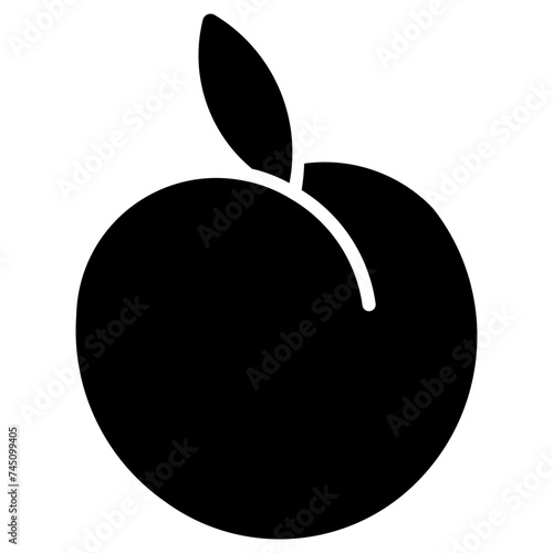 peach icon, simple vector design