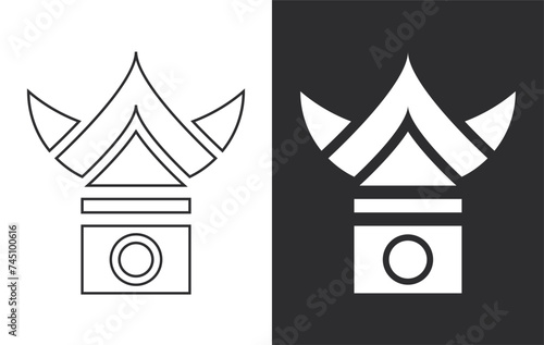 Jam Gadang icon isolated vector illustration, bukit tinggi citty, sumatra barat, easy to edit and change. photo