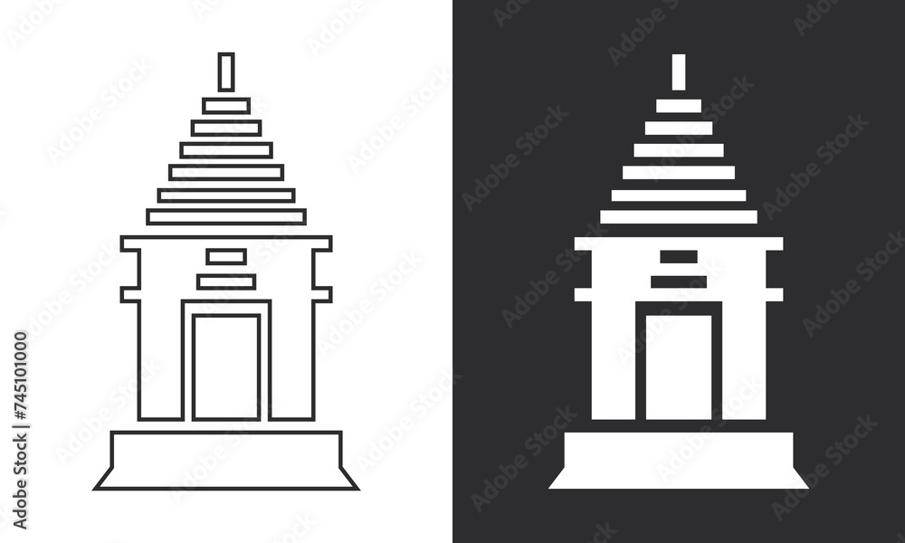 Prambanan temple icon isolated vector illustration, solo, jogyakarta easy to edit and change. Prambanan temple icon isolated vector illustration, solo, jogyakarta easy to edit and change.