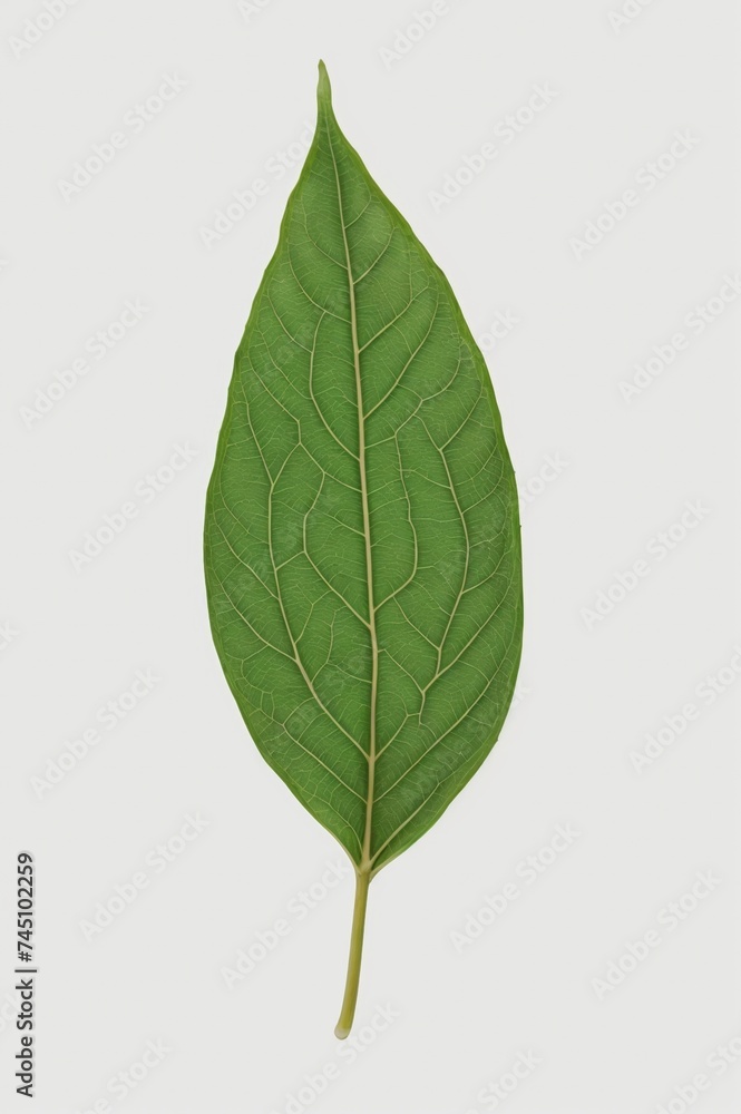Exquisite green leaf venation details on a white surface Exquisite green leaf venation details on a white surface