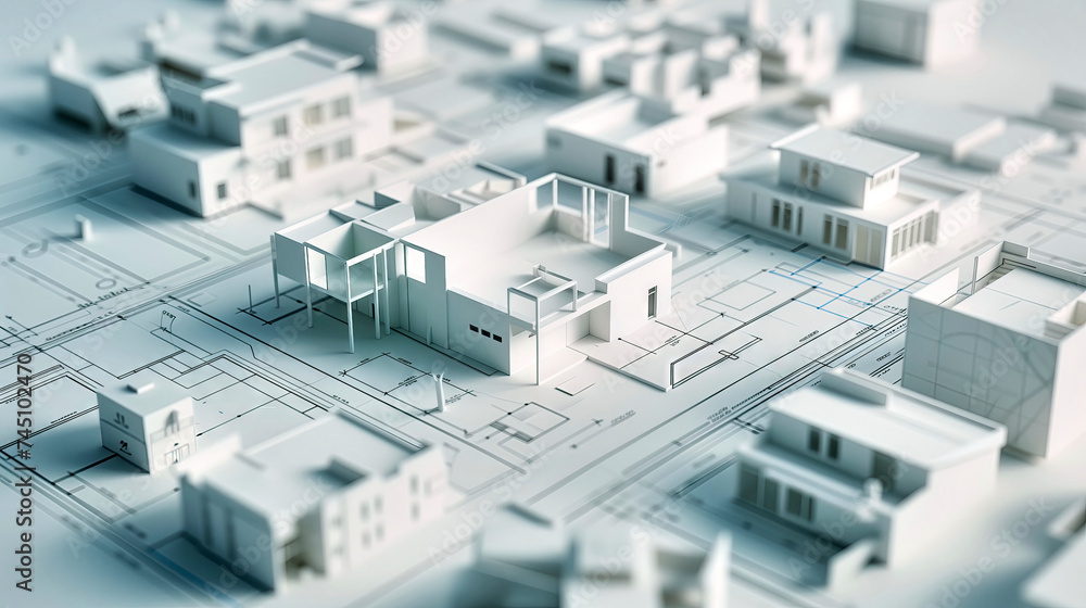 Architectural model of residential district Architectural model of residential district