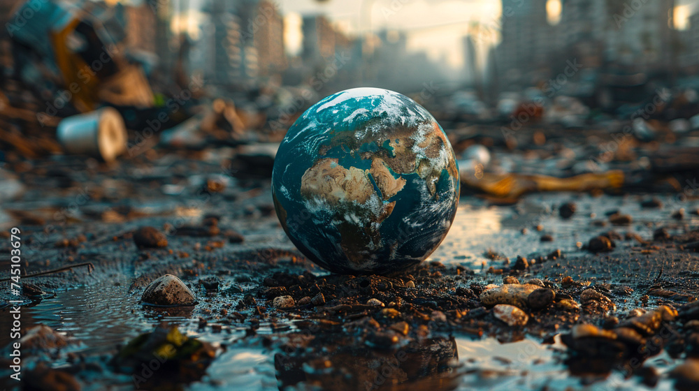 Green planet, World environment and safe nature earth day concept, eco problem, AI Generation Green planet, World environment and safe nature earth day concept, eco problem, AI Generation