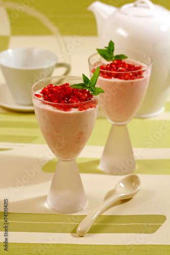 Smoothie of almonds and pomegranate, photo