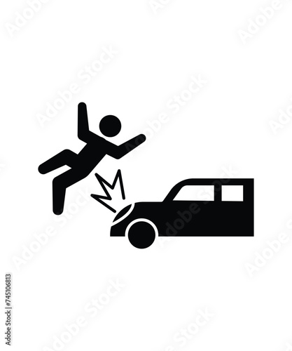 car accident icon, vector best flat icon.