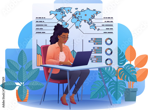 Woman Data Analysis Laptop ...