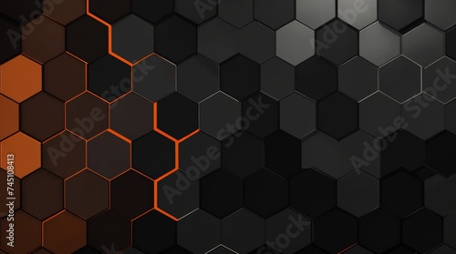 Sleek and modern honeycomb pattern with subtle orange accents 
