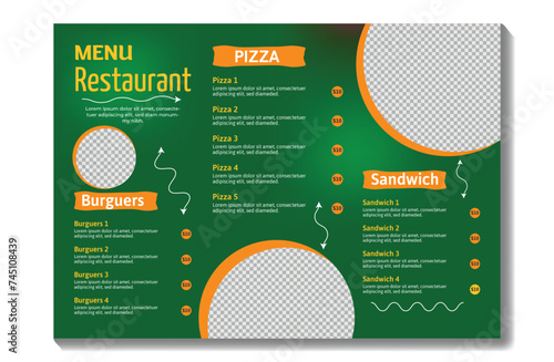 restaurant food menu design template 