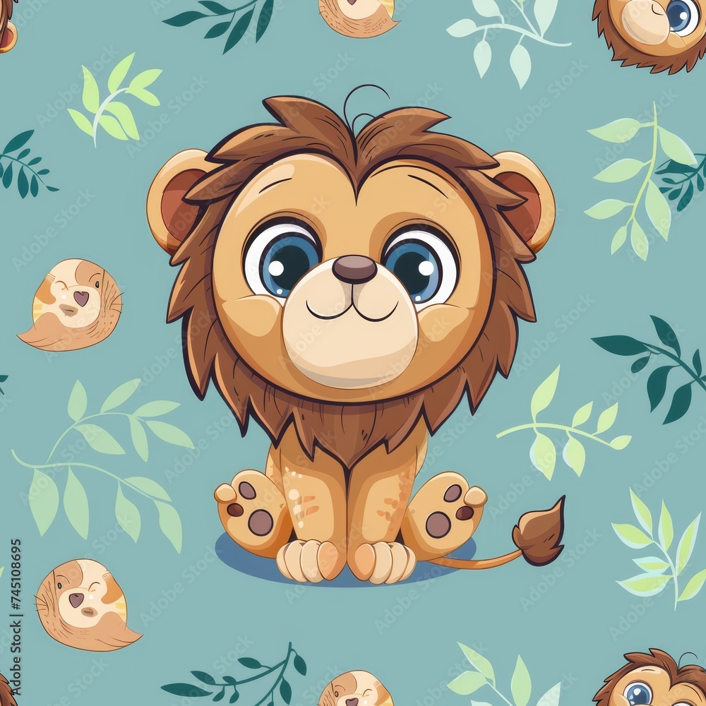 Obraz premium Baby tile texture cartoon cute soft pastel pattern