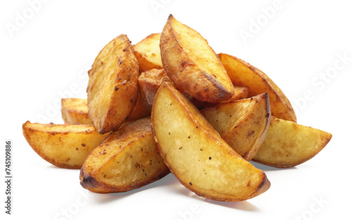 potato wedges isolated on transparent background