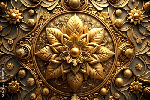 3d wallpaper golden flower decoration and luxury, Stylish & Unique 3D Ceiling Wallpaper Design for your home interior 