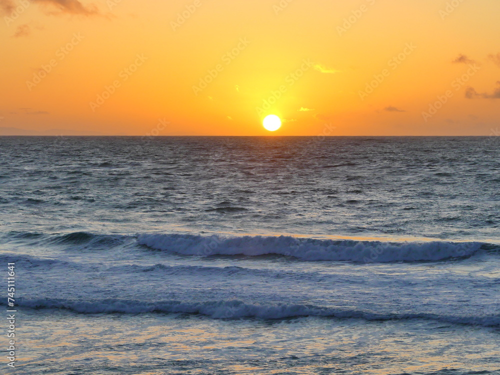 Coucher de soleil sur la mer