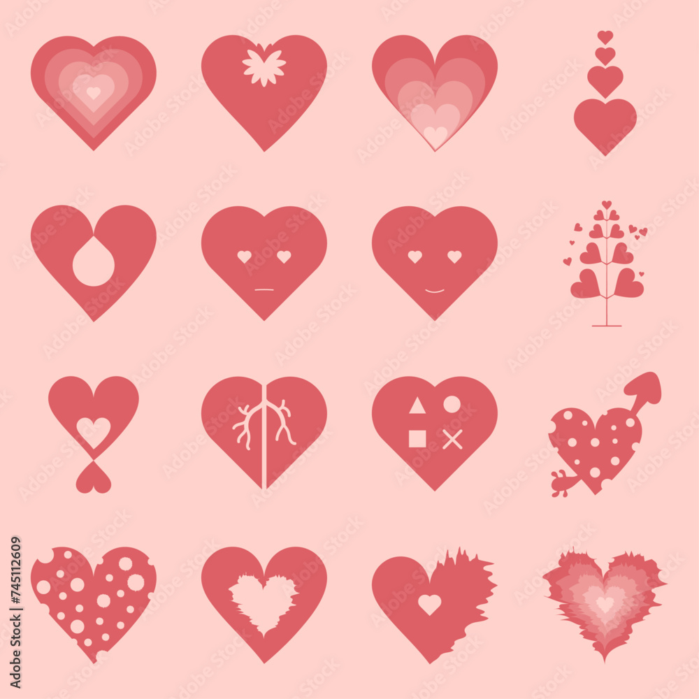 Seamless pattern with hearts Seamless pattern with hearts