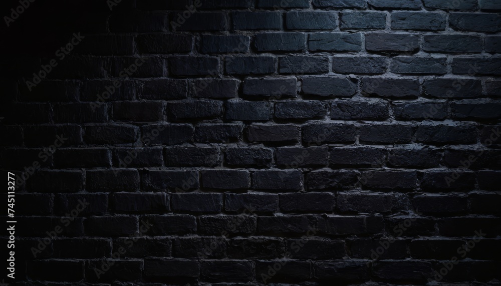 black brick wall, dark background for design