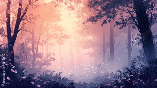 Forest in Pastel Colors