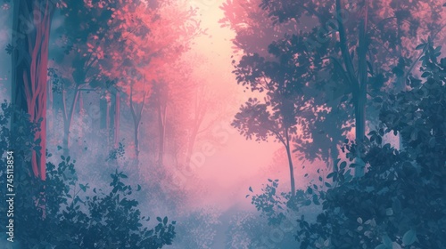 Forest in Pastel Colors