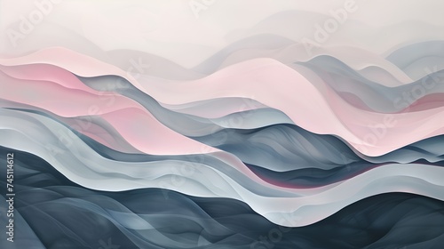 Wall art abstract picture the natural element for home decoration, paint texture with unexpected pastel colors, stormy waves and calm feelings